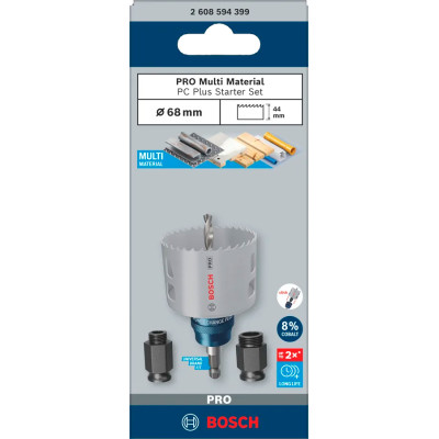 Набір коронок стартовий Bosch Professional Multi Material Power Change Plus 68мм 3шт