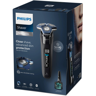 Бритва електр. Philips роторна Series 7000 SkinIQ,  бритв.головок-4, Li-Ion, сух.+волог., індикатор заряду, тример, чохол, чорний