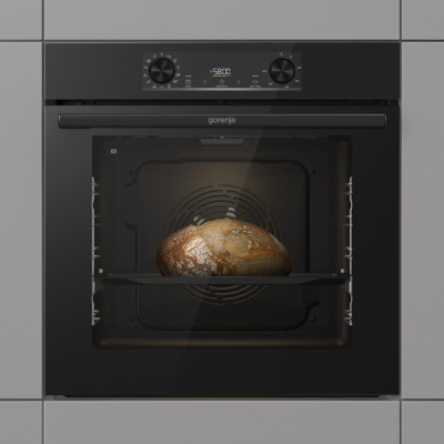 Духова шафа Gorenje електрична, 77л, A+, дисплей, IconLed, піроліз, готув. на різн рівнях, чорний
