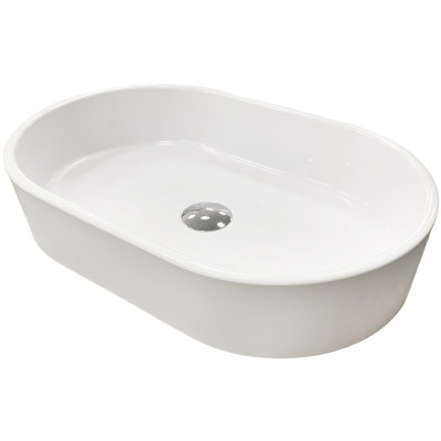 Раковина, умивальник Adamant BESTE NEW, штучний камінь, овальна, без отвору для змішувача та переливу, 540x350x110мм, накладний, білий Раковина, умивальник Adamant BESTE NEW, штучний камінь, овальна, без отвору для змішувача та переливу, 540x350x110мм, накладний, білий