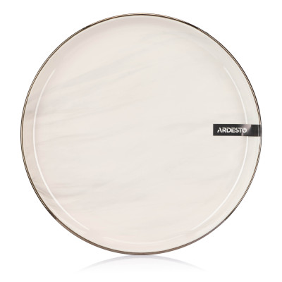 ARDESTO Тарілка десертна Marmo, 19 см, бежева, кераміка