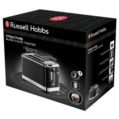 Тостер Russell Hobbs Structure, 1050Вт, пластик, чорний