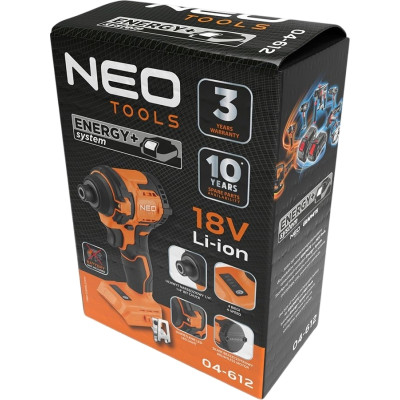 Neo Tools Гайковерт ударний Energy+ 18В безщітковий 3600об·хв 300Нм 1/4