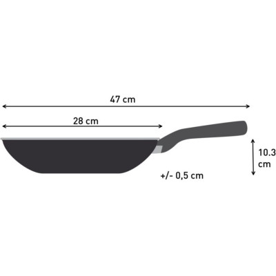 Сковорода ВОК Tefal Halo, 28см, алюміній, бакеліт, сірий