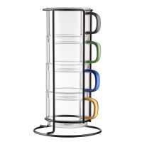 ARDESTO Набір чашок 350мл, 4шт, боросилікатне скло, прозорий ARDESTO Набір чашок 350мл, 4шт, боросилікатне скло, прозорий