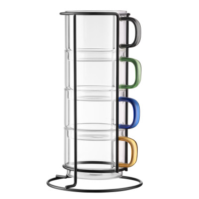 ARDESTO Набір чашок 350мл, 4шт, боросилікатне скло, прозорий ARDESTO Набір чашок 350мл, 4шт, боросилікатне скло, прозорий