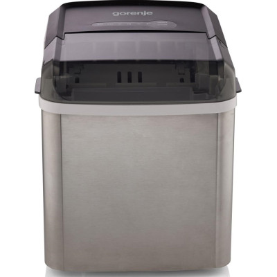 Льодогенератор побутовий Gorenje, 12кг/добу, 1,3л, дисплей, сріблясто - чорний