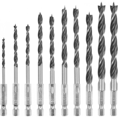 Набір свердел по дереву Einhell, 3-8мм, кейс, 10шт Набір свердел по дереву Einhell, 3-8мм, кейс, 10шт