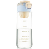 Пляшка для води з відсіком для фруктів ARDESTO Duo 720мл, пластик, блакитний, бежевий