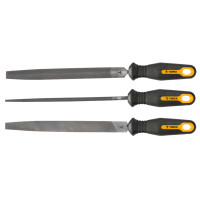 Напилки по металу TOPEX, (06A721, 06A722, 06A723), рукоятка двокомпонентна, 200мм набір 3шт