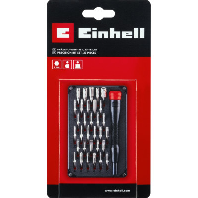 Біти Einhell, набір 33шт,HEX, PH, RIBE, SL, Spline, Torx, 28мм, кейс