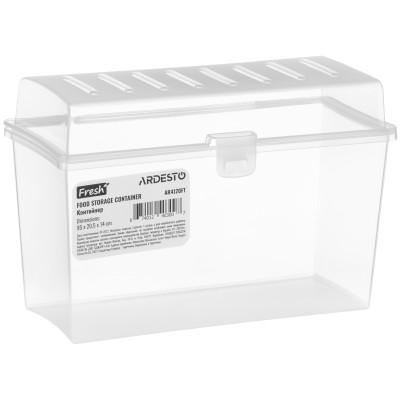 Контейнер для зберігання харчових продуктів ARDESTO Fresh, 20.5х14х9.5см, пластик, прозорий Контейнер для зберігання харчових продуктів ARDESTO Fresh, 20.5х14х9.5см, пластик, прозорий