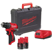 Шурупокрут-дриль акумуляторний Milwaukee M12 BLDDRC-202C 12В 2х2А·год 40Нм 0-550-1700об/хв ЗП C12C кейс 1.2кг Шурупокрут-дриль акумуляторний Milwaukee M12 BLDDRC-202C 12В 2х2А·год 40Нм 0-550-1700об/хв ЗП C12C кейс 1.2кг