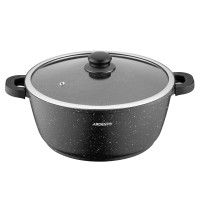 Кастрюля со стеклянной крышкой Ardesto Gemini Anzio, 6.4л, алюминий, черный AR2426GE Кастрюля со стеклянной крышкой Ardesto Gemini Anzio, 6.4л, алюминий, черный AR2426GE
