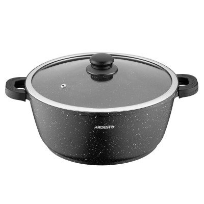Кастрюля со стеклянной крышкой Ardesto Gemini Anzio, 6.4л, алюминий, черный AR2426GE