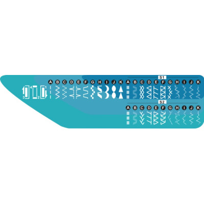 Швейна машина МINERVA M832B,  електромех., 85 Вт,  37 швейних операцій, петля напівавтомат, білий+синій