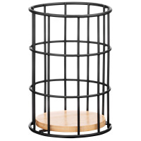 Підставка для столових приборів ARDESTO Midori 11х11х17см, метал, бамбук, чорний