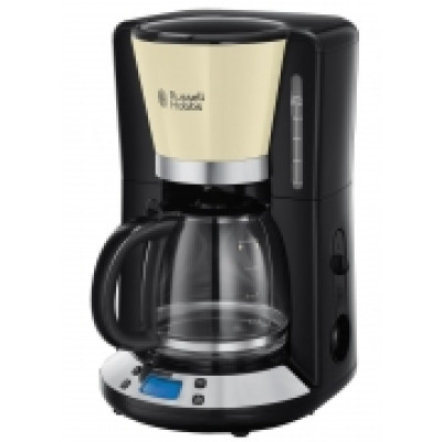 Кофеварка Russell Hobbs капельная Colours Plus 1.25л, молотая, черно-бежевый