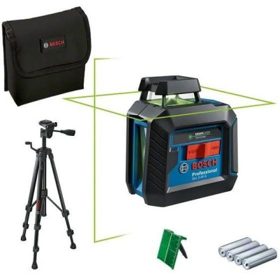 Нівелір лазерний Bosch Professional GLL2-20G + BT150 до 10м ±0.2мм/м зелений промінь штатив чохол 0.62кг