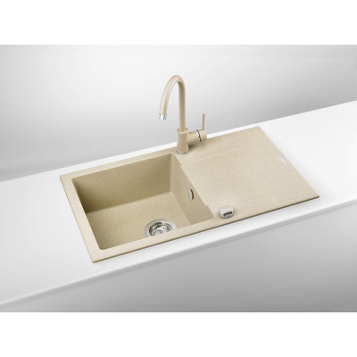 Мийка кухонна Deante Evora, граніт, прямокутник, з крилом, 780х440х193мм, чаша - 1, накладна, пісок Мийка кухонна Deante Evora, граніт, прямокутник, з крилом, 780х440х193мм, чаша - 1, накладна, пісок