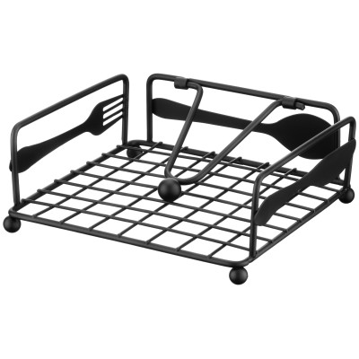 ARDESTO Серветниця Midori 18х18х7см, метал, чорна