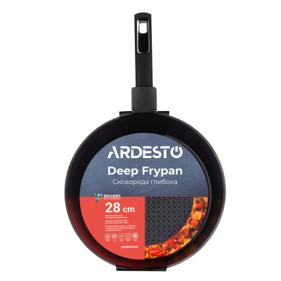 ARDESTO Сковорода глибока Gemini Lucca, 28см, алюміній, чорний ARDESTO Сковорода глибока Gemini Lucca, 28см, алюміній, чорний
