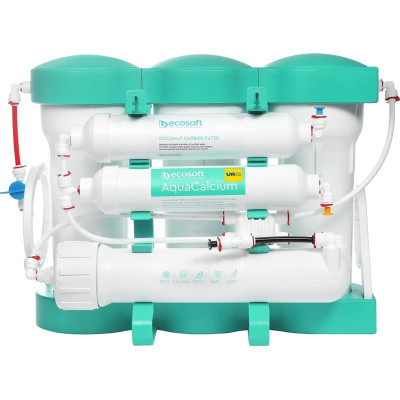 Фільтр зворотного осмосу Ecosoft P’URE AQUACALCIUM Mint, мембрана 75gpd DuPont, картридж AquaCalcium збагачує мінералами, дренаж 1:1