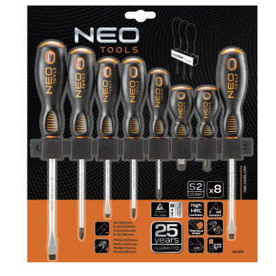 Викрутки Neo Tools SL,PH, сталь S2, набір 8шт Викрутки Neo Tools SL,PH, сталь S2, набір 8шт