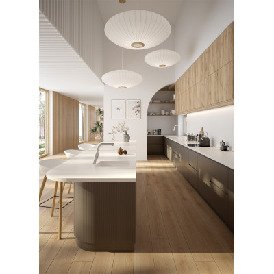 Змішувач для кухні Deante Silia, довж.виливу - 233мм, поворотний, витяжний, 1важіль, матова сталь