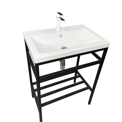 Раковина, умивальник Adamant CERS, штучний камінь, прямокут., з отвором для змішувача, з отвором для переливу, 495x390x158мм, накладний, білий