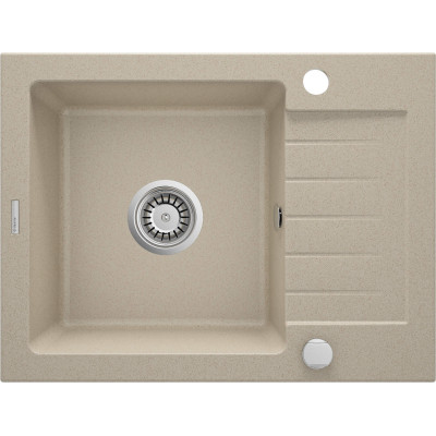 Мийка кухонна Deante Zorba, граніт, прямокутник, з крилом, 580х440х164мм, чаша - 1, накладна, пісок Мийка кухонна Deante Zorba, граніт, прямокутник, з крилом, 580х440х164мм, чаша - 1, накладна, пісок