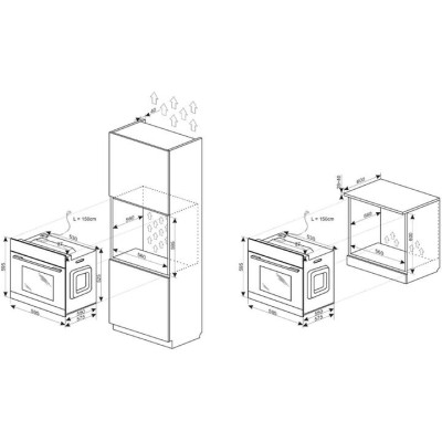 Духовка электр. Hansa, 60см, 77л, A,  гриль, емаль легкого очищення, диспл., чорний Духовка электр. Hansa, 60см, 77л, A,  гриль, емаль легкого очищення, диспл., чорний