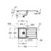 Мийка кухонна Grohe K500 прямокут., з крилом, 1000x500x200мм, врізна, нержавіюча сталь