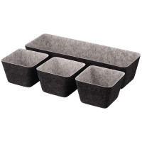 Набір контейнерів ARDESTO Prestigio 4 предмети, 38.5x13.5x9cm/12x12x8.5см, фетр, сірий