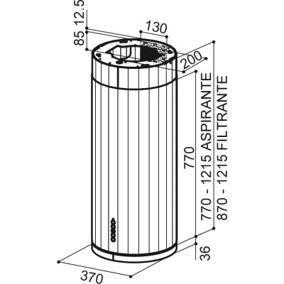 Витяжка Faber острівна, 37см, 1169м.куб/год, Corinthia Isola Ev8+ Dg Matt/Concrete A37, темно-сірий матовий