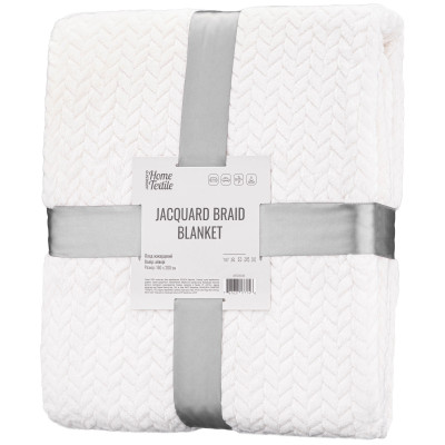 Плед ARDESTO Jacquard Braid 160х200см, 100% поліестер, айворі