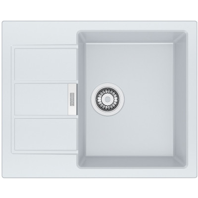 Мийка кухонна Franke Sirius, тектонайт, прямокутник, з крилом, 620х500х200мм, чаша - 1, накладна, S2D 611-62, білий