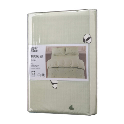 КПБ 1,5сп ARDESTO Gloria, підковдра 160х220см, простирадло 160х220см, наволочки (2) 50х70см, 100% бавовна, сатин, панди, зелений КПБ 1,5сп ARDESTO Gloria, підковдра 160х220см, простирадло 160х220см, наволочки (2) 50х70см, 100% бавовна, сатин, панди, зелений