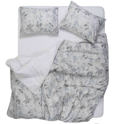 КПБ 2,0сп ARDESTO Gloria, підковдра 200х220см, простирадло 230х240см, наволочки (2) 50х70см, 100% бавовна, сатин, польові квіти, сірий світлий КПБ 2,0сп ARDESTO Gloria, підковдра 200х220см, простирадло 230х240см, наволочки (2) 50х70см, 100% бавовна, сатин, польові квіти, сірий світлий