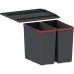 Сортер для сміття Franke Easysort 450-2-0, 2 x 14.5 л, кришка,  чорний пластик