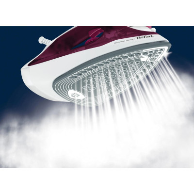 Утюг Tefal Express Steam, 2400Вт, 270мл, паровой удар -160гр, постоянный пар - 30гр, керам. подошва, бордовый Утюг Tefal Express Steam, 2400Вт, 270мл, паровой удар -160гр, постоянный пар - 30гр, керам. подошва, бордовый