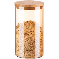 Банка для зберігання ARDESTO Golden Moon, 760мл, скло, бамбук, кругла, золотистий Банка для зберігання ARDESTO Golden Moon, 760мл, скло, бамбук, кругла, золотистий