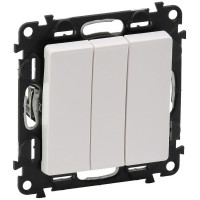 Вимикач 3-клавішний з підсвіткою Legrand Valena LIFE, 10АХ, 250V, білий