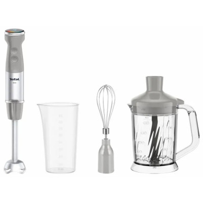 Блендер Tefal заглибний Quickchef+ 1000Вт, 3в1, чаша-800мл, чопер-1000мл, турборежим, сріблясто-сірий Блендер Tefal заглибний Quickchef+ 1000Вт, 3в1, чаша-800мл, чопер-1000мл, турборежим, сріблясто-сірий