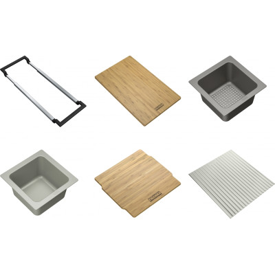 Набір аксесуарів Franke All In 4, міні-коландер, ємність для зберігання, 2 дошки, утримувач, килимок-сушарка