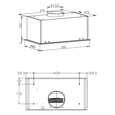 Витяжка Hansa вбудована, 55см, 790м3ч, білий