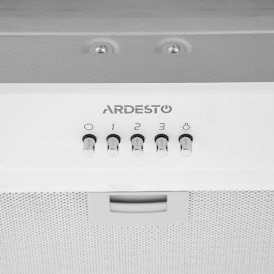 Витяжка Ardesto вбудована, 52см, 700м3ч, метал, 2х1Вт LED, кнопкове, білий