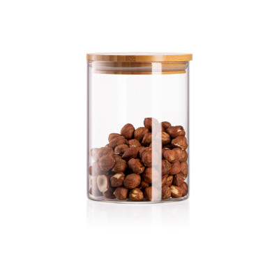 Банка для зберігання ARDESTO Midori, 540мл, скло, бамбук, кругла, прозорий Банка для зберігання ARDESTO Midori, 540мл, скло, бамбук, кругла, прозорий