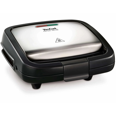 Сендвічмейкер Tefal Croc Time 700Вт, 1 пластина-гриль, корпус-пластик, чорно-сріблястий
