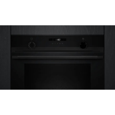 Духова шафа Siemens електрична, 76л, A, дисплей, конвекція, телескопічні направляючі, чорний